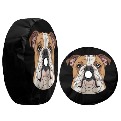 Image of Delerain Spare Tire Cover with Backup Camera Hole Bulldog Dog Wheel Covers Waterproof Dust-Proof UV Sun Universal Fit for Jeep Trailer RV SUV Truck (17 Inch for Diameter 31 inch-33 inch)