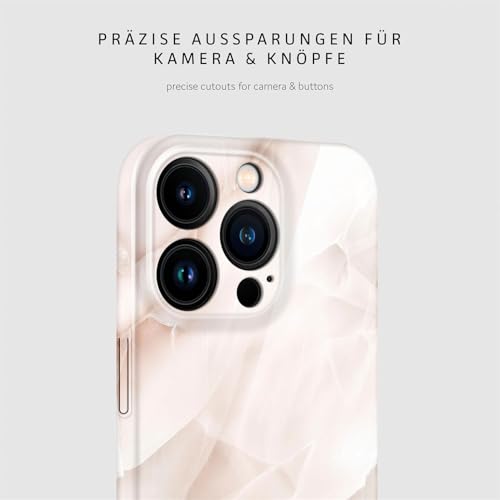 ONEFLOW Bliss coque iPhone 16 Pro effet marbré premium avec protège-objectif