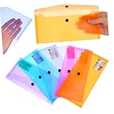 OUNONA 6 Stück Pp Plastikumschlagbeutel mit Druckknopfverschluss Praktische Transparente Dokumentenmappe für Schule Einfaches Design und Vielseitige Verwendung Zufällige Zufällige Farbe