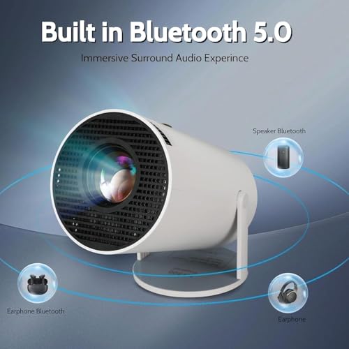 Image of Portable Smart Mini Projector, 4K 1080P Full HD Projector Supports Netflix, Prime and YouTube Etc. WiFi 5G, BT-5.0, Cinema Projector 180 Android 11, Compatible with TV Stick /Windows /iOS /Android