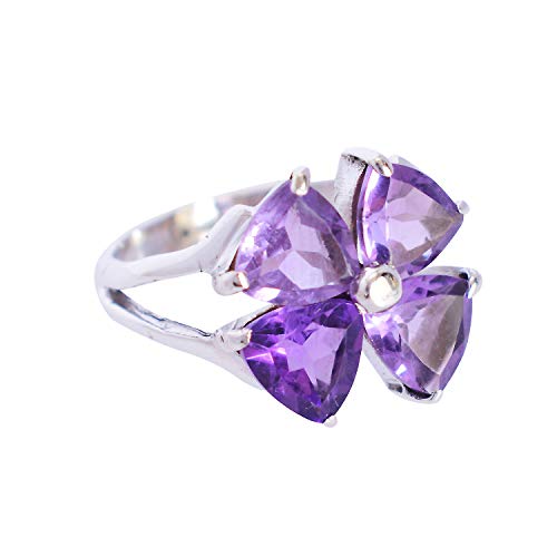 Améthyste violette trillion d'exception et argent sterling 925 massif