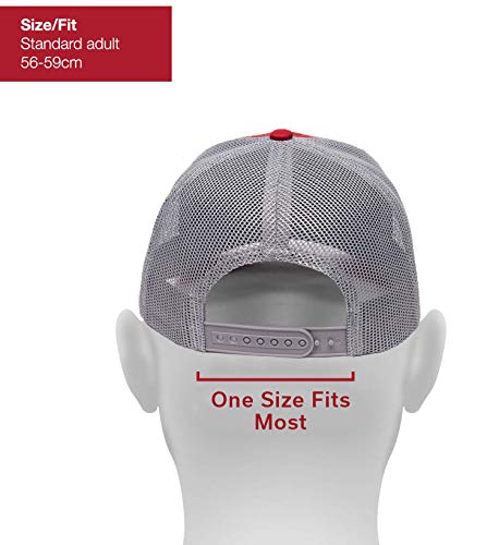 American Flag Usa Genuine Leather Patch Mesh Back Trucker Hat - Adjustable Snapback Baseball Cap For Men & Women (Cardinal/Grey) #TOP5