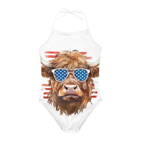 Cute Backless One Piece Swimsuits for Girls Adjustable Halter Strap Bathing Suit Beach Swimwear for Girls