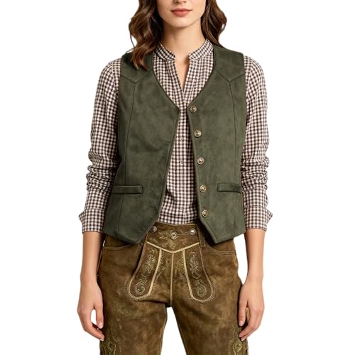 Chaleco Oktoberfest mujer corsé tradicional top bávaro para fiesta y cosplay ajustable