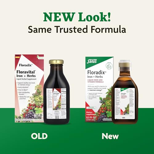 Floradix by Salus Iron & Herbs - Liquid Herbal Supplement for Energy Support - Iron Supplement with Vitamin C & B Complex Vitamins - Liquid Iron Supplement for Men & Women - 8.5 oz - Image 3