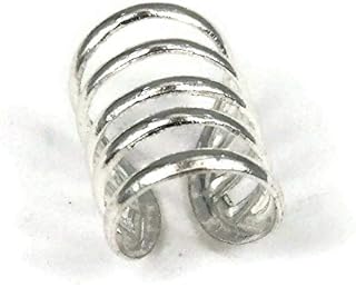 Adjustable 925 Sterling Silver Faux Ear Cuff Earrings Non-Piercing Fake Clip On Helix Cartilage Cuff Earrings Conch Cuffs Round Huggie Ear Cuff wrap Earrings