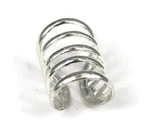 Adjustable 925 Sterling Silver Faux Ear Cuff Earrings Non-Piercing Fake Clip On Helix Cartilage Cuff Earrings Conch Cuffs Round Huggie Ear Cuff Wrap Earrings