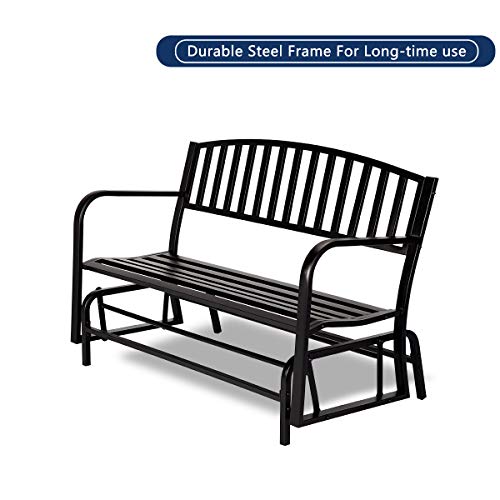 image for AECOJOY Outdoor Patio Glider Bench Swing Chair Swinging Loveseat Glide