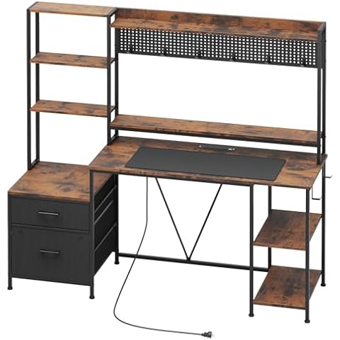 VIGKOOK Gaming Desk with Hutch Cover