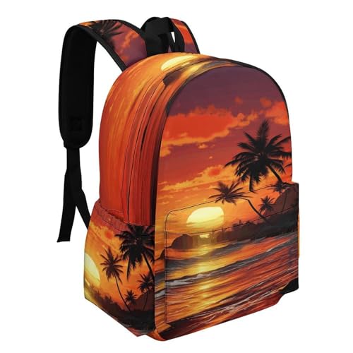Tropical Sunset Printed Backpack Water-Resistant Pack Stylish Bag Lightweight Travel Backpack2