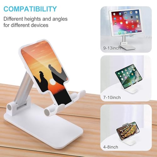 Support téléphone pliable réglable blanc pour garder les mains libres à la maison
