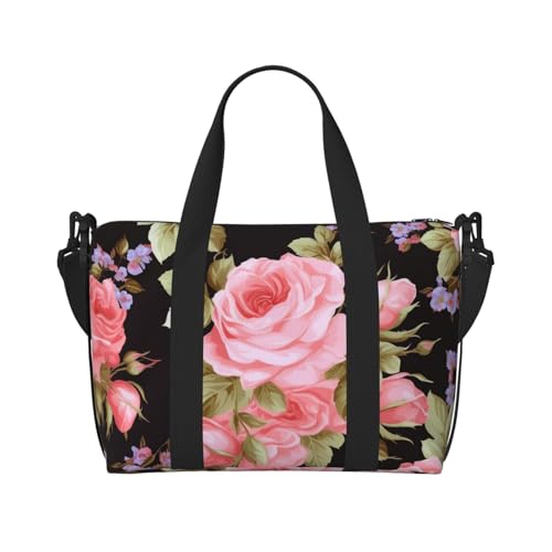 Travel Duffel Bags Personal Item Bag Carry on Luggage Bag Training Handbag Lightweight Waterproof Sports Gym Bag Rose Weekender Bag for Women Men