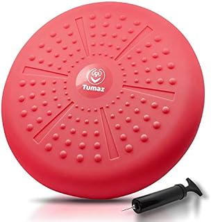 Tumaz Wobble Cushion - Wiggle Seat to Improve Sitting Posture & Stay Focused for Sensory Kids, Balance Disc to Core Strength & Flexible Seating [Extra Thick Balance Board, Pump Included Wobble Board]