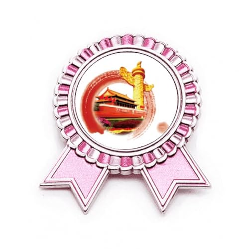 Médaille Tiananmen broche ronde patriotique en métal finition prestige