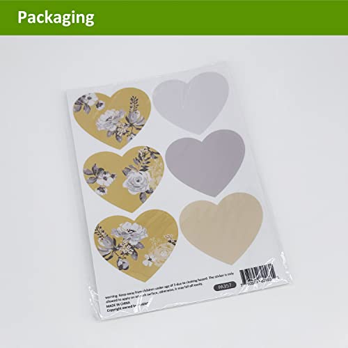 Funlife Boho Wall Decals Peel And Stick, Vinyl Retro Floral Hearts Wall Stickers For Girls Bedroom Kids Nursery Room Playroom Wall Art Decal, Pastel Floral Hearts #TOP5