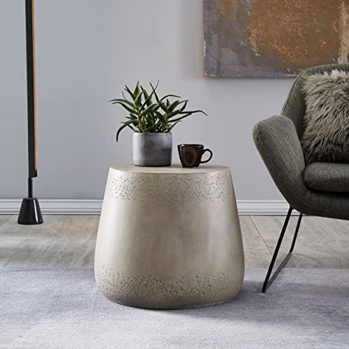 Christopher Knight Home Sidney Indoor Contemporary Lightweight Accent Side Table, Concrete Finish #TOP1