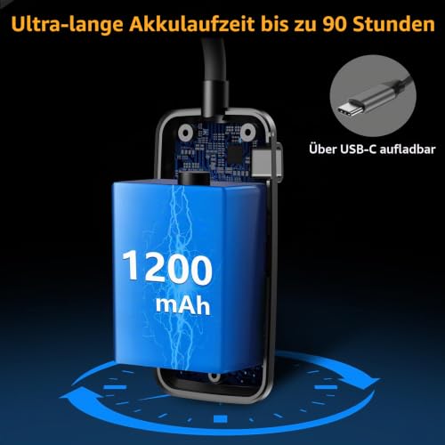 Gritin Leselampe Buch Klemme, USB Aufladbare Buchlampe mit 19 LEDs – Ansicht 6