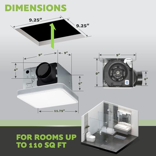 Homewerks 7148-01-AX Smart Bathroom Fan with Alexa Voice Assistant Color Changing LED Light and Bluetooth Speakers 110 CFM 1.5 Sones by Homewerks Worldwide - Image 4