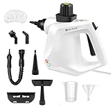 Handdampfreiniger, 400 ml Druck-Mehrzweckdampfreiniger mit 9-teiligem Zubehör, chemikalienfreier Dampfreiniger für den Heimgebrauch, Reinigung von Böden, Fliesen, Fenstern, Sofas