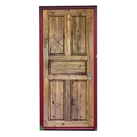 izielad Retro Wooden Door Mural Decal Cover