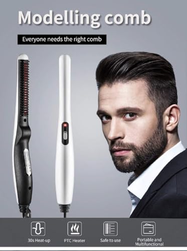 Image of Quick Hair Styler for Men Electric Beard Straightener Massage Hair Comb Beard Comb Multifunctional Curly Hair Straightening