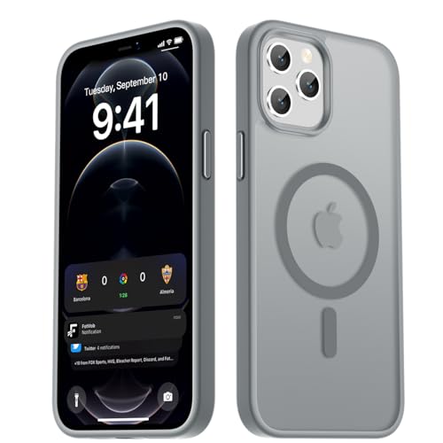 LATVIN for iPhone 11 Pro Max Case, Magnetic Phone Cover, Compatible with MagSafe, Military Grade Protection, Translucent Matte Frosted Back, Gray
