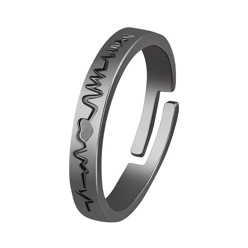 Mahi Black Gun-Metal Plating Propasal Heart and Heart Beat Adjustable Finger Ring for Men (FR1103226B) (B0CYT6SN4T) Amazon Price History, Amazon Price Tracker