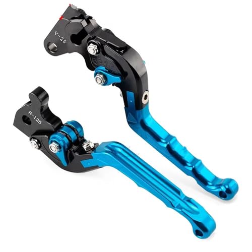 Leviers frein moto bleu anti-jeu pour guidon Yamaha XV 250 500 1100 V-Star