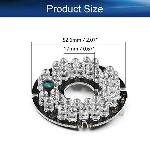 Bettomshin 1 placa iluminadora infravermelha com LED de 2,07 polegadas, 36 LEDs, lâmpada de placa re