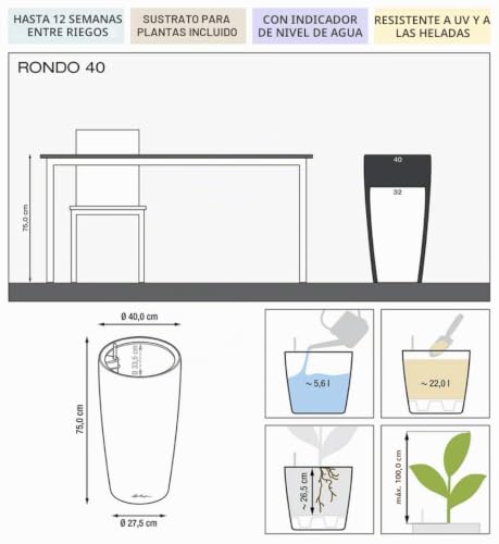Miniatura 3 de Lechuza Rondo Premium 40 Blanco Brillante 15740