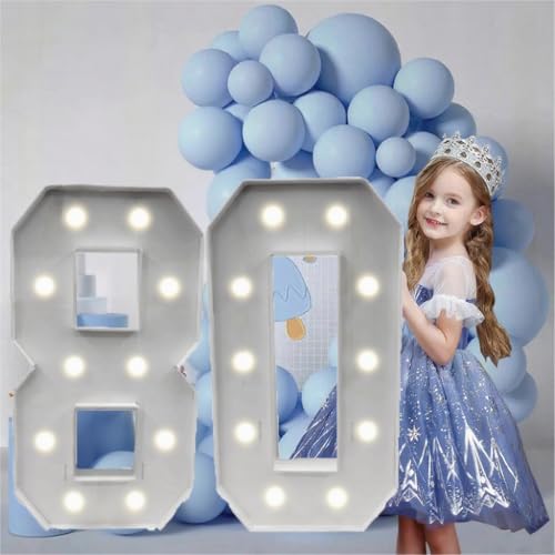 Panneau en mousse prédécoupé chapiteau lumineux blanc anniversaire 80cm