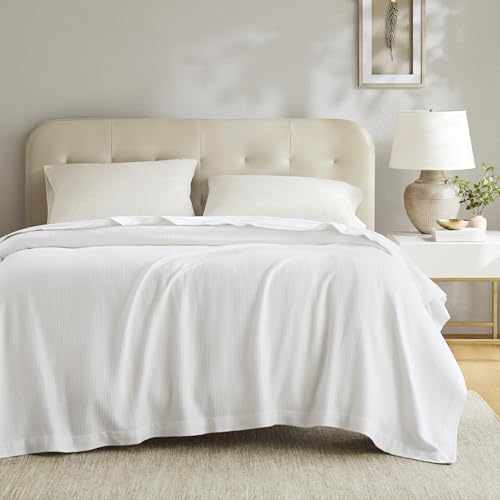 Image of Madison Park Queen Blanket Egyptian Cotton Summer Cozy Full Size White