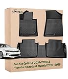 Landrol Car Floor Mats Replacement for Kia Optima 2016-2020/ Hyundai Sonata & Hybrid 2015-2019 Odorless Front Rear Heavy Duty Carpets Waterproof All Weather Accessories