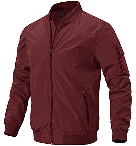 Image of Gopune Men's Windproof Bomber Jacket Lightweight Windbreaker Outdoor Golf Fashion Coat