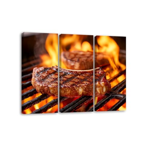 3-Piece Rib Eye Steak Canvas Wall Art Set