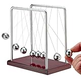 Playbees Newton's Cradle Pendulum Balance Balls Science Physics Gadget 5 Beads Brown Kinetic Motion Toy Desktop Decoration Calm Down Fidgets Accessories Physics Learning Desk Toy