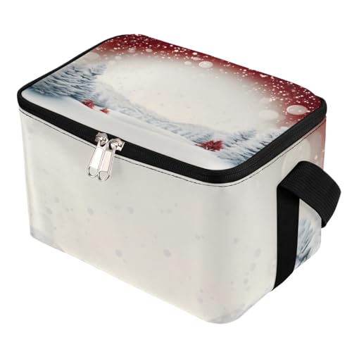 GzLeyigou Lunch Bags for Women Men 9 Cans,Landscape Snow Xmas Hot & Cold Food Delivery Bag Insulated Grocery Bag Insulated Lunch Box Cooler Bag for Office Work Picnic Beach