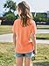 Imily Bela Girls Short Sleeve T Shirts Casual Crewneck Fashion Tees Kids Summer Tops 5-14 Years Orange