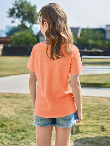 Image of Imily Bela Girls Short Sleeve T Shirts Casual Crewneck Fashion Tees Kids Summer Tops 5-14 Years