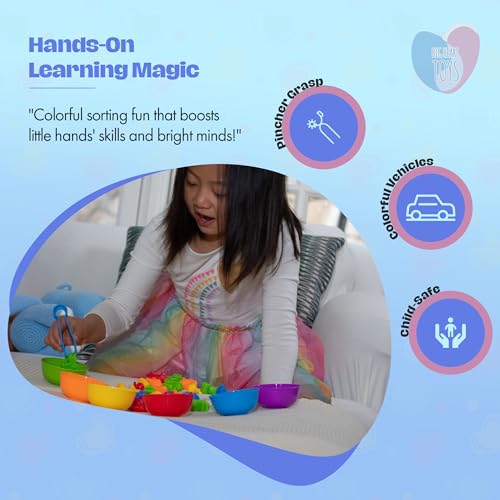 Image of Montessori Sorting Toy for Toddlers- Fine Motor Skills, Sensory Bin & Preschool Learning Toys, Color Sorting Toys for Kids 3-5 Years, Learning Activities and Early Educational Toy