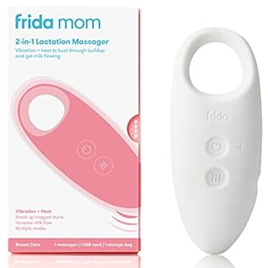 Frida Mom 2-in-1 Lactation Massager – Multiple Modes of Heat + Vibration for Clogged Milk Ducts, Increase Milk Flow…
