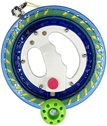 ORLUBAAKO Kite Line Reel Winder, Lockable Kite String with Reel 7inches Dia with 656ft 60 lbs Durable String and Lock Function Professional Outdoor Kite Accessories for Kids/ Teens, Blue