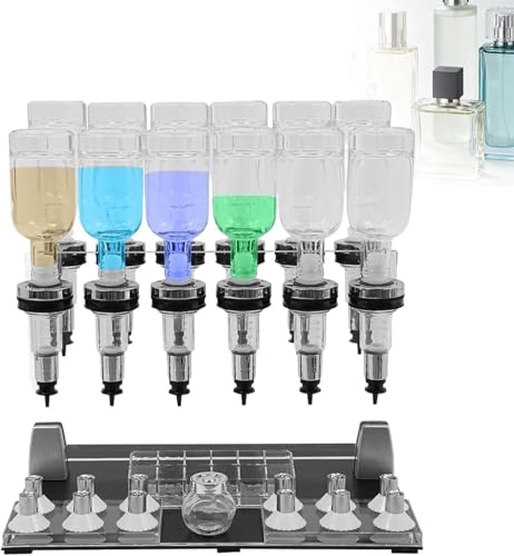 Image of Glass Perfume Filling Machine, 12 Pump Heads, Testing Cups, 200ml Perfu-me Bottles, Rotary Double Valve, Perfect for Shops Or Enthusiasts with Diverse Portfolios