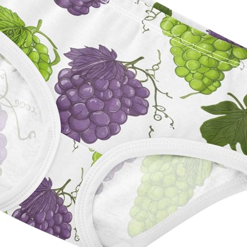 Cotton Toddler Underwear Floral Clusters Green Purple Grapes Vines Panties Little Girl Aesthetic Undies Kids Briefs 2t4
