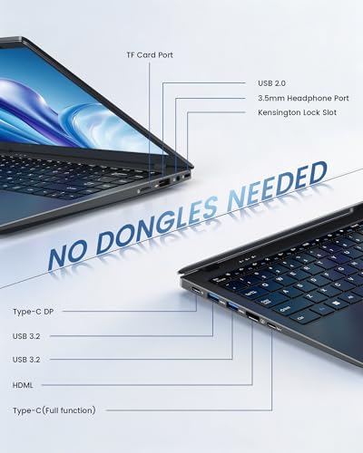 Image of Laptop, 8GB RAM, 128GB, Pentium 6500Y (Up to 3.4GHz, Beat Celeron) | 14 Inch FHD IPS Screen, Lightweight Laptops for School & Work, Dual USB C, USB 3.2, HDMI, WiFi