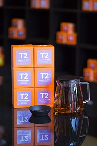 T2 Tea - Singapore Breakfast Tea, Loose Leaf Black Tea & Green Tea in Gift Cube, 100g,3.5oz