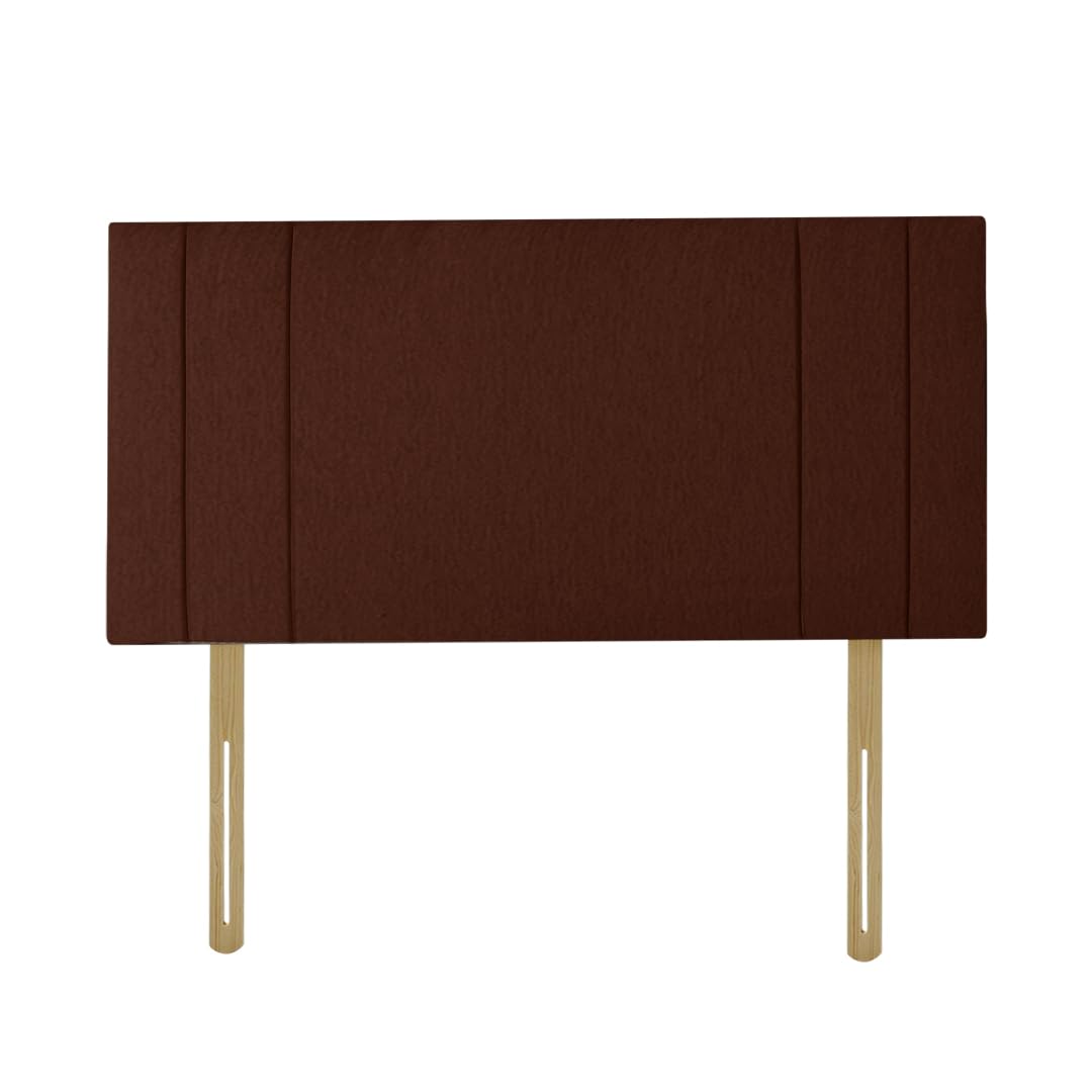 RIO Padded Lined Divan Bed Headboard | Chenille Fabric Small Single Headboard for bed frames | Elegant design wooden material headboards for beds (Brown,2ft6 Small Single H-20inch)