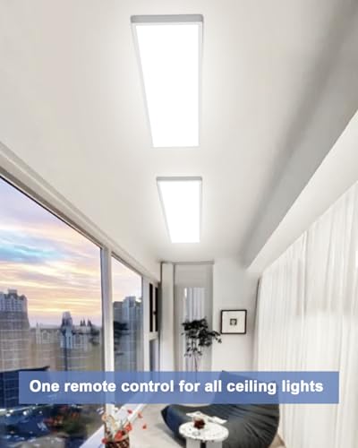 Plafonnier LED ultra-fin anti-fatigue visuelle avec télécommande
