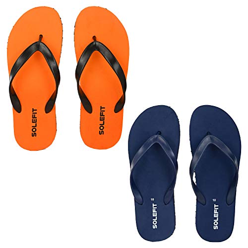 Solefit Men’S Zoom Orange-Navy Flip-Flops-7 Uk (Slft-0117-0118)