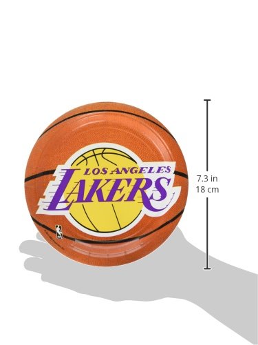Amscan La Los Angeles Lakers Round Plates, 7" X 7", Multicolor #TOP2